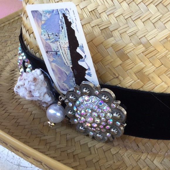Accessories - Western cowboy hat band cowgirl artisan OOAK Coachella festival titanic shell